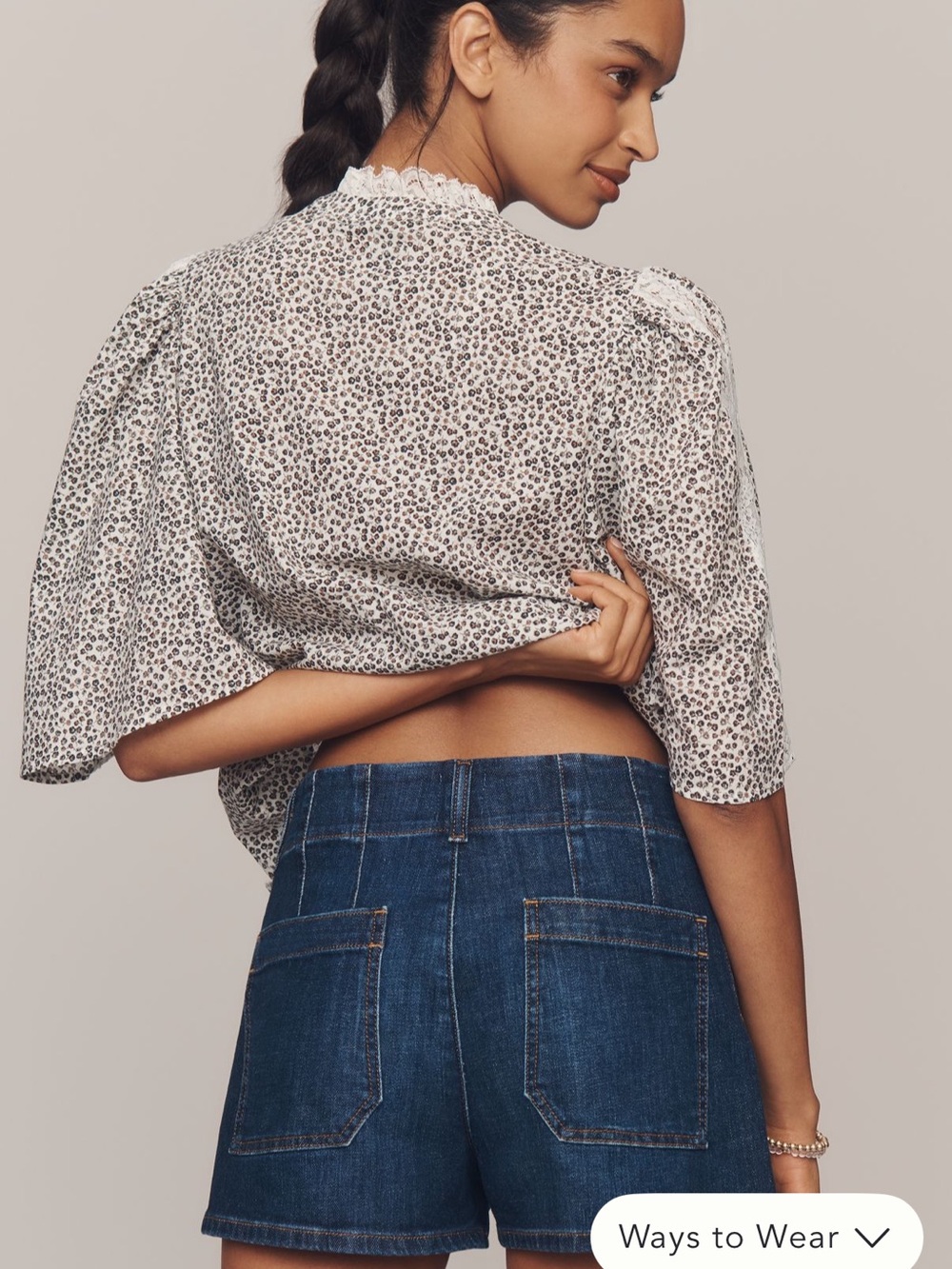 Anthropologie Dark Blue Denim High-Waist Pocket Shorts - Picture 8 of 9